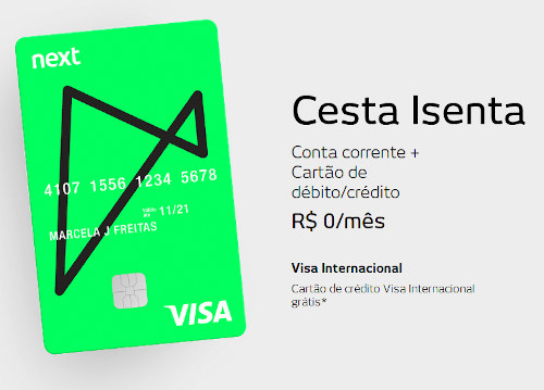 Cesta Isenta next passa a contar com serviços gratuitos e ilimitados. Use seu banco ilimitadamente sem pôr a mão no bolso.
